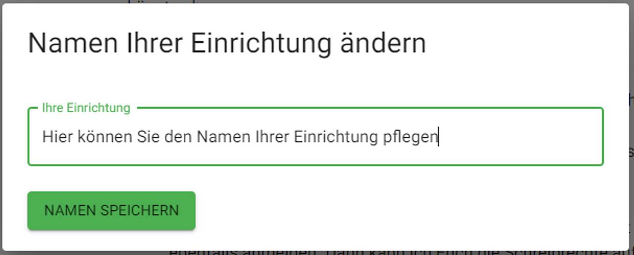 Fenster Namen Ihrer Einrichtung ändern