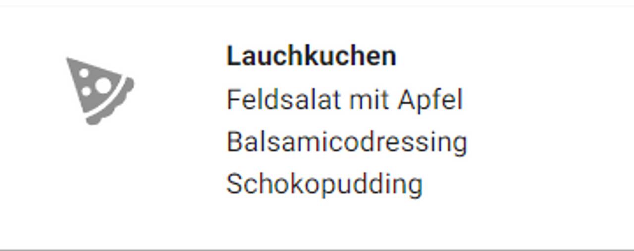 Gerichte minimierte Ansicht
