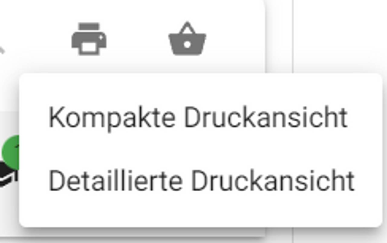 Auswahl kompakte und detaillierte Druckansicht